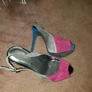 Color block heels